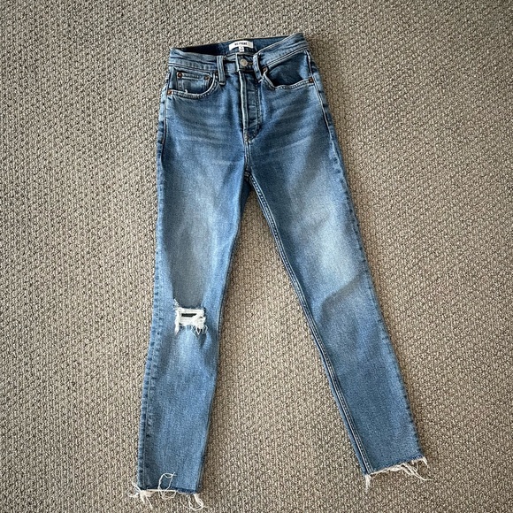 RE/DONE High Rise Ankle Crop Jeans - Picture 1 of 3